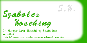 szabolcs wosching business card